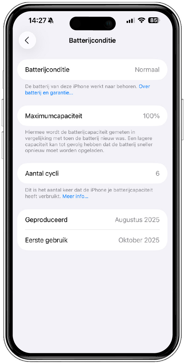 iPhone batterivarning